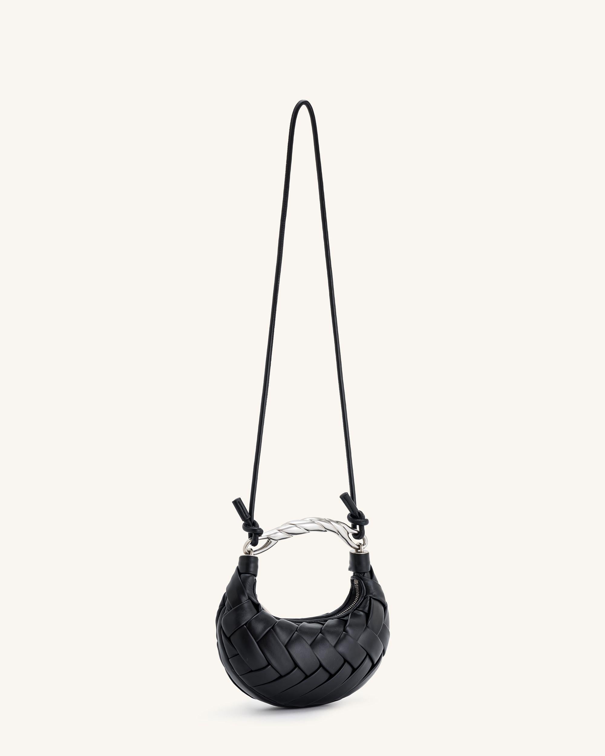 Bolso negra bandolera trenzada