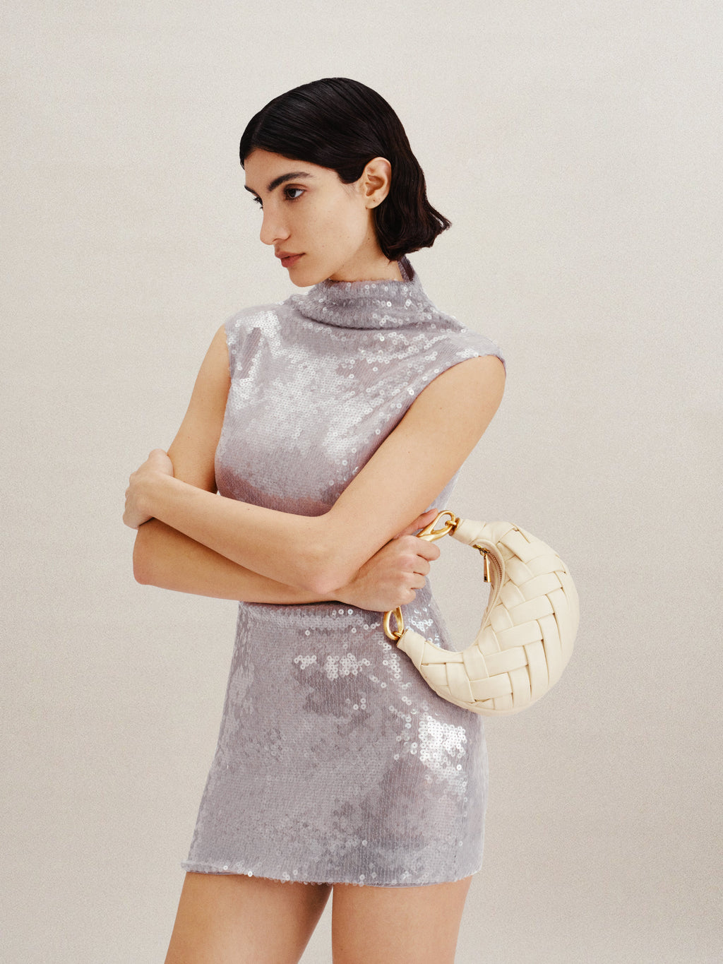 Bolso blanca bandolera trenzada