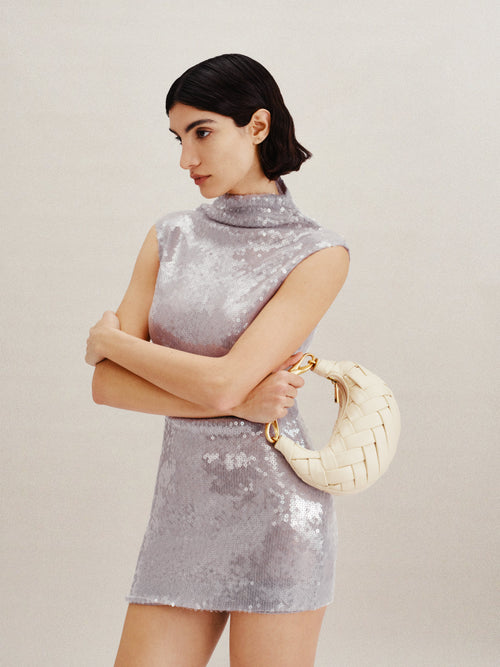 Bolso blanca bandolera trenzada
