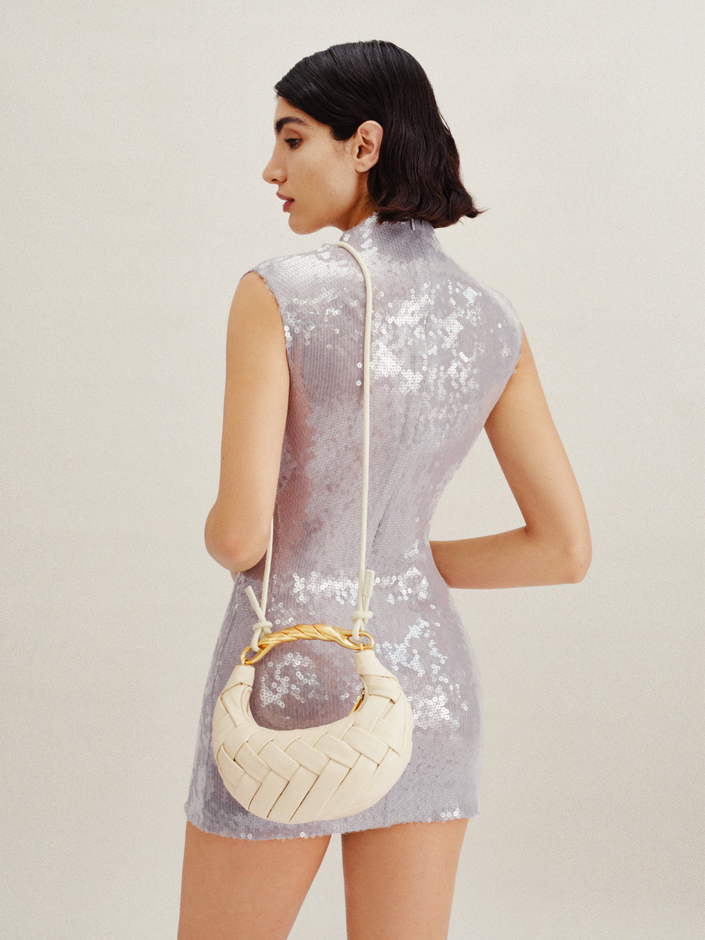 Bolso blanca bandolera trenzada