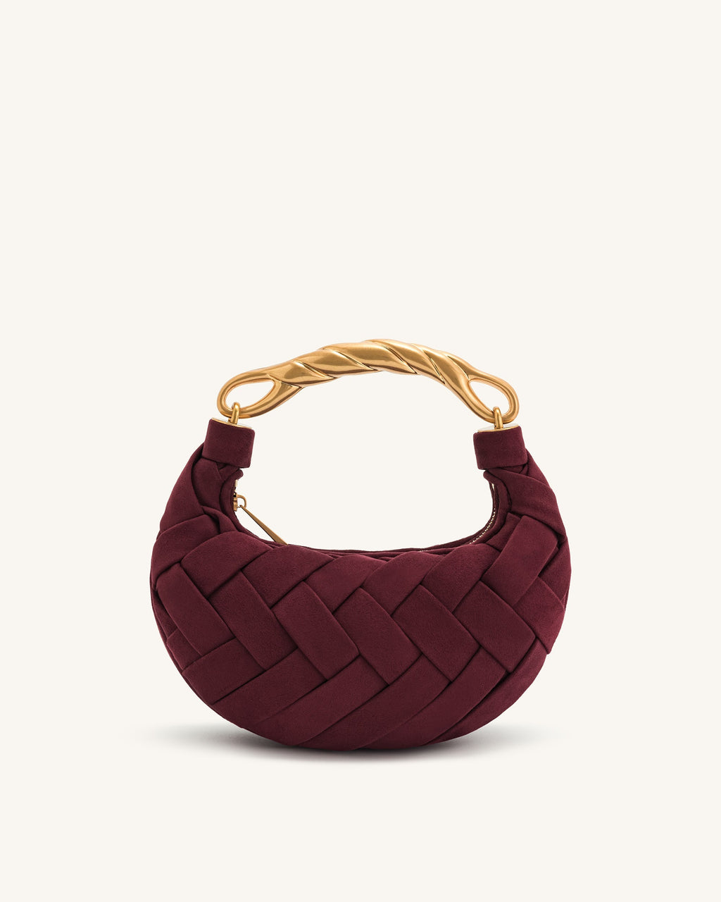 Bolso color burdeos trenzada