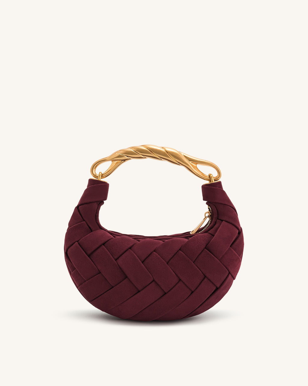 Bolso color burdeos trenzada