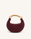 Bolso color burdeos trenzada