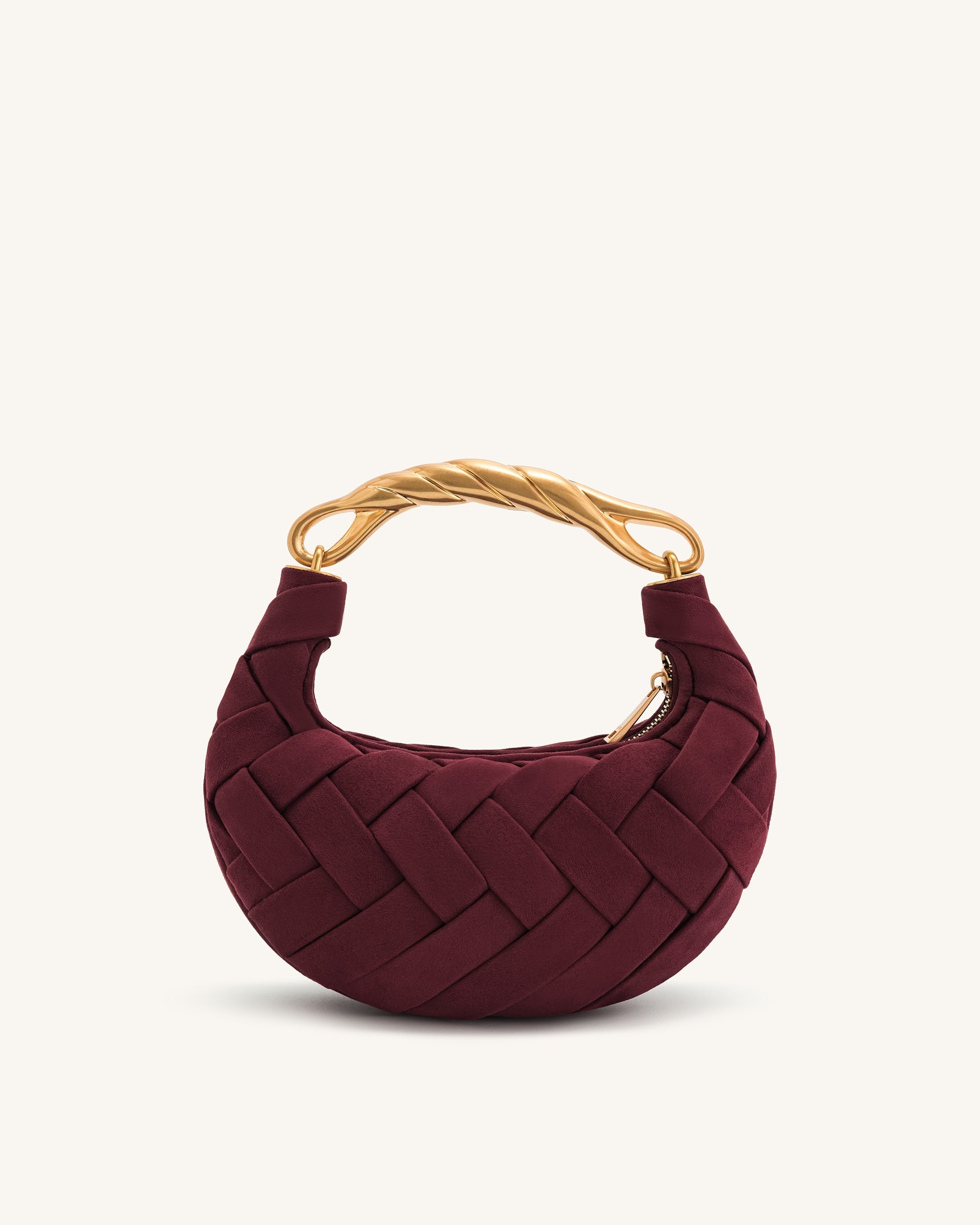 Bolso color burdeos trenzada