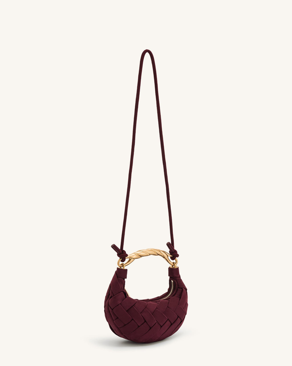 Bolso color burdeos trenzada