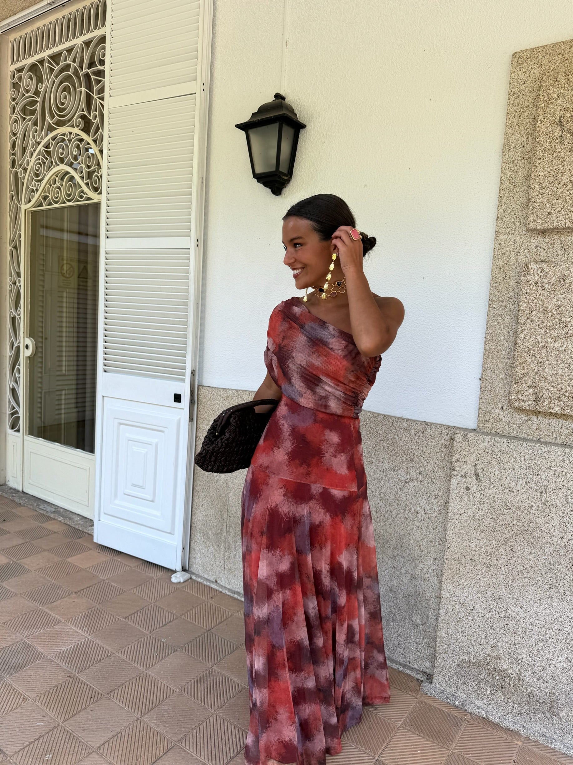 Vestido toledo impreso en rojo