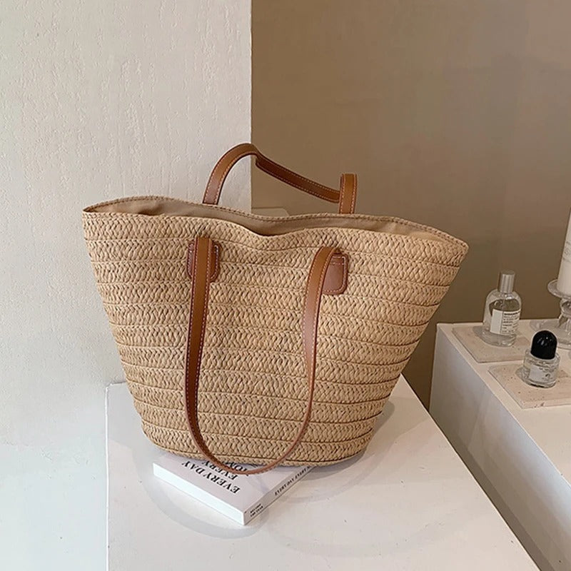 Bolso de paja con correa para el hombro