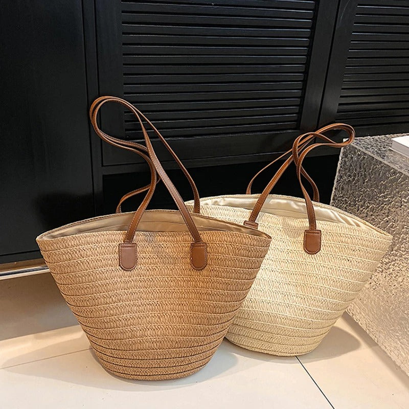 Bolso de paja con correa para el hombro
